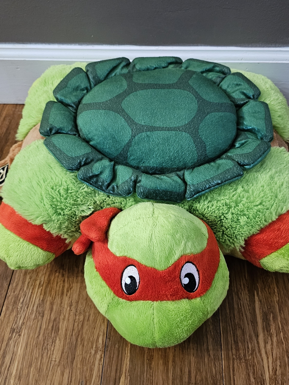 Pillow Pets Nickelodeon TMNT Raphael Plush 16 Inch Turtle Stuffed Animal Pillow